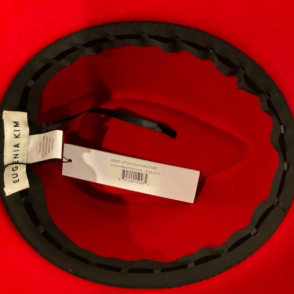 🆕EUGENIA KIM RED & FUCHSIA PINK PURPLE HARLOWE WIDE BRIM FEDORA GEOMETRIC CROWN - Picture 14 of 16